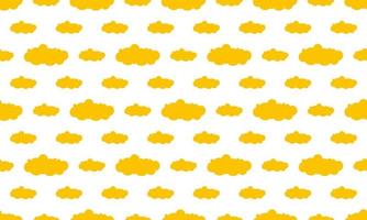 Vector white seamless pattern with yellow clouds