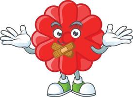 Chinese red flower cartoon character style vector