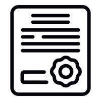 Card icon outline vector. Certificate money vector