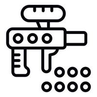 Paintball gun icon outline vector. Ball mask vector