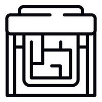 Data plotter icon outline vector. Printer machine vector