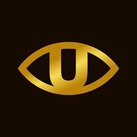 Initial U Eye Logo vector