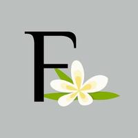 inicial F belleza flor logo vector