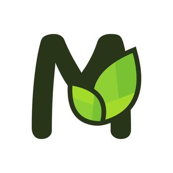 Initial M Leaf Logo vector