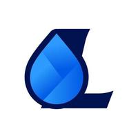 inicial l agua soltar logo vector