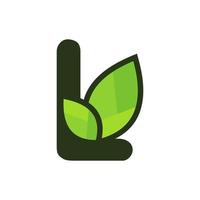 Initial L Leaf Logo vector