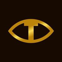 Initial T Eye Logo vector