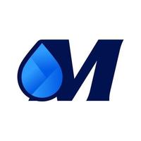 Initial M Water Drop Logo vector