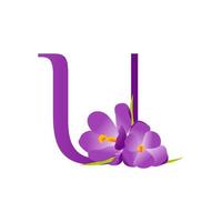 Initial U Flower Logo vector