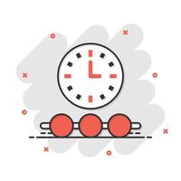 Timeline icon in comic style. Progress cartoon vector illustration on white isolated background. Diagram splash effect business concept.