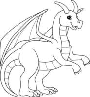 Dragon Animal Isolated Coloring Page for Kids vector