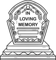 In Loving Memory Isolated Coloring Page for Kids vector