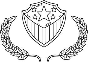 Shield Star Stripes and Laurel Wreath Isolated vector