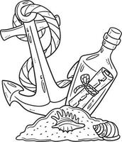 Message in a Bottle and Anchor Isolated Coloring vector