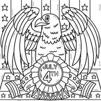 4to de julio americano águila con cinta colorante vector