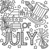 4th Of July Coloring Page for Kids vector