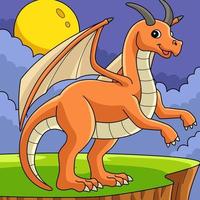 Dragon Animal Colored Cartoon Illustration vector