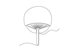 Single one line drawing silk blower. Continuous line draw design graphic vector illustration.