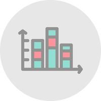 Stacked Bar Chart Vector Icon Design