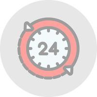 Diseño de icono de vector de 24 horas