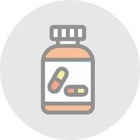 Pills Bottle Vector Icon Design