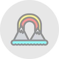 arco iris paisaje vector icono diseño