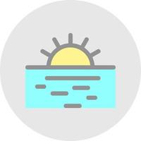 Sunrise Landscape Vector Icon Design