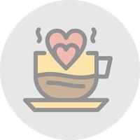 Heart Coffee Vector Icon Design