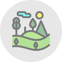 bosque paisaje vector icono diseño