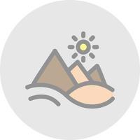 Pyramid Landscape Vector Icon Design