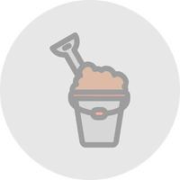 Sand Bucket Vector Icon Design