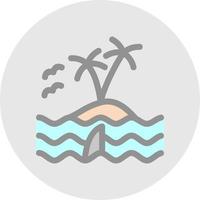 Island Landscape Vector Icon Design