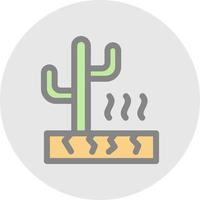 Desert Hot Weather Vector Icon Design