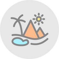 Desert Oasis Vector Icon Design