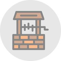 Desert Water Well Vector Icon Design