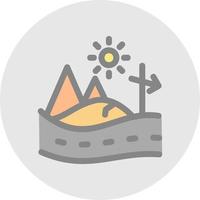 Desert Road Vector Icon Design