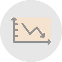 Declining Line Graph Vector Icon Design