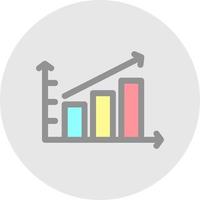 Escalating Bar Graph Vector Icon Design