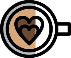diseño de icono de vector de corazón de café