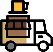 Coffee Truck Vector Icon Design