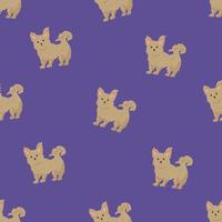 Bichon frise Teacup seamless pattern. Different coat colors and poses set. Vector illustration