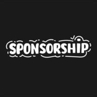 sponsorship hand drawing lettering word on white vector