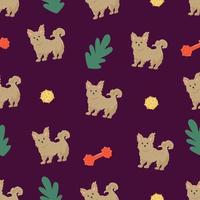 Seamless pattern with puppies. yorkshire terrier vector