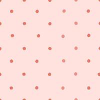 Vector seamless pattern with hand drawn pink watercolor polka dots. Isolated on white. Clipping paths included
