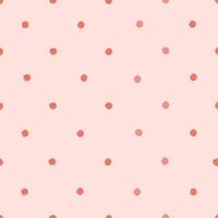 Vector seamless pattern with hand drawn pink watercolor polka dots. Isolated on white. Clipping paths included