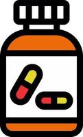 Pills Bottle Vector Icon Design