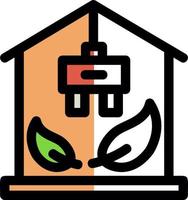 Eco Solar Home Vector Icon Design