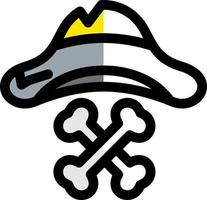 diseño de icono de vector de sombrero pirata