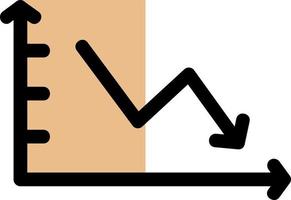 Declining Line Graph Vector Icon Design