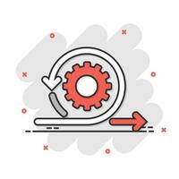 Agile icon in comic style. Flexible cartoon vector illustration on white isolated background. Arrow cycle splash effect business concept.